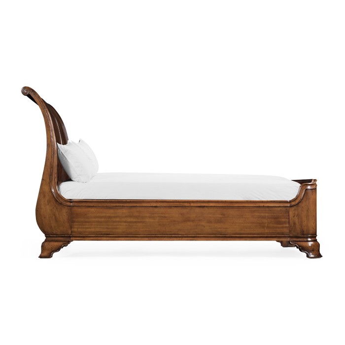Walnut Sleigh Cali King Bed