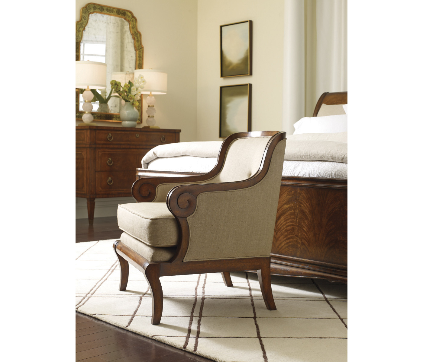 Walnut Sleigh Cali King Bed