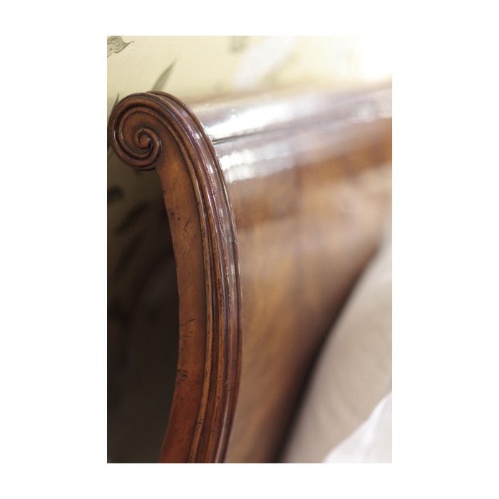 Walnut Sleigh Cali King Bed