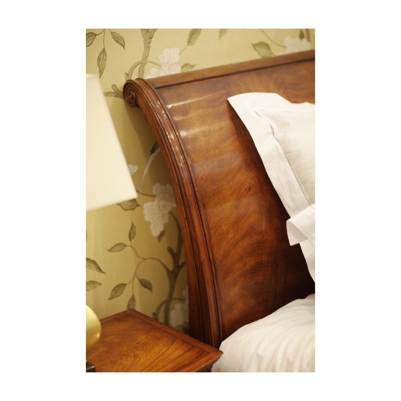 Walnut Sleigh UK King Bed