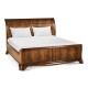 Walnut Sleigh UK Queen Bed
