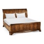 Walnut Sleigh UK Queen Bed