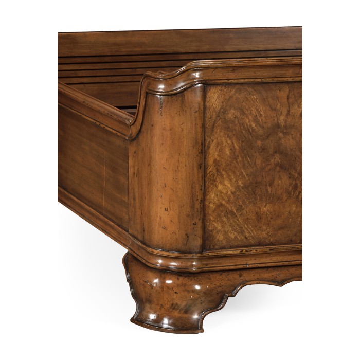Walnut Sleigh US Queen Bed