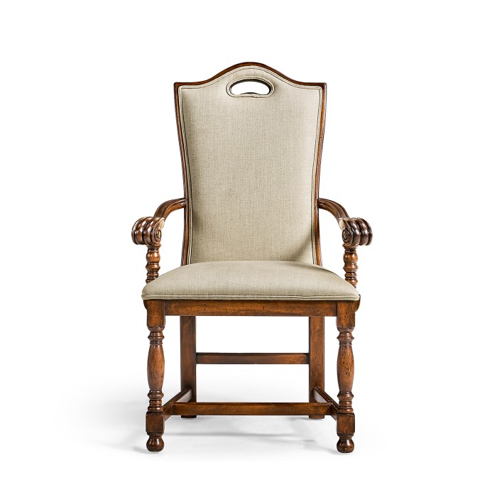 Country Walnut Dining Arm Chair