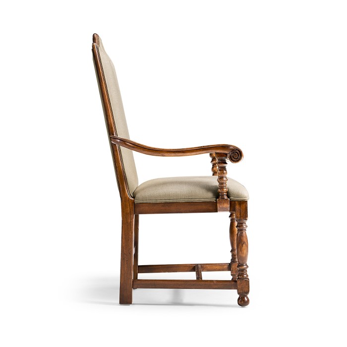 Country Walnut Dining Arm Chair
