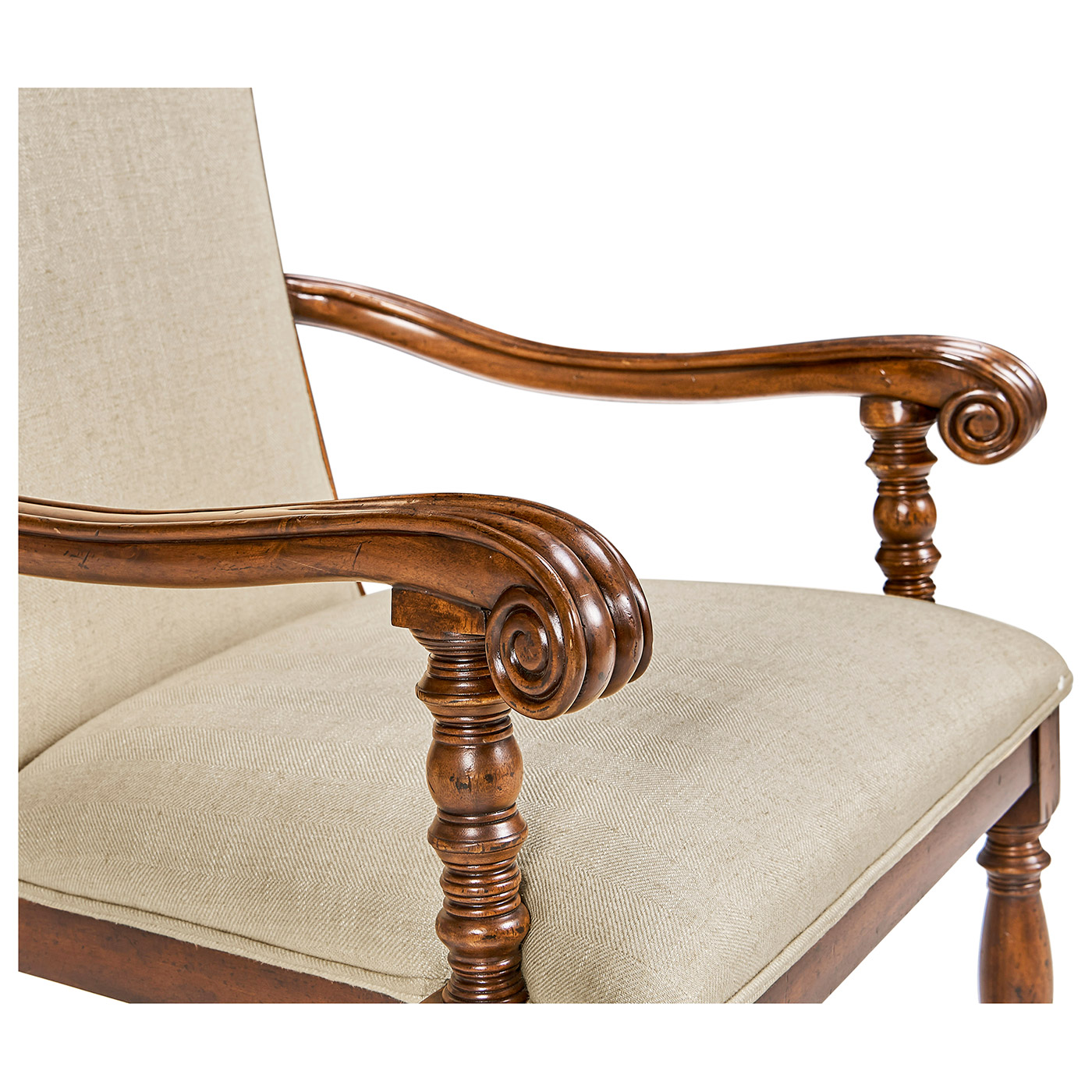 Country Walnut Dining Arm Chair