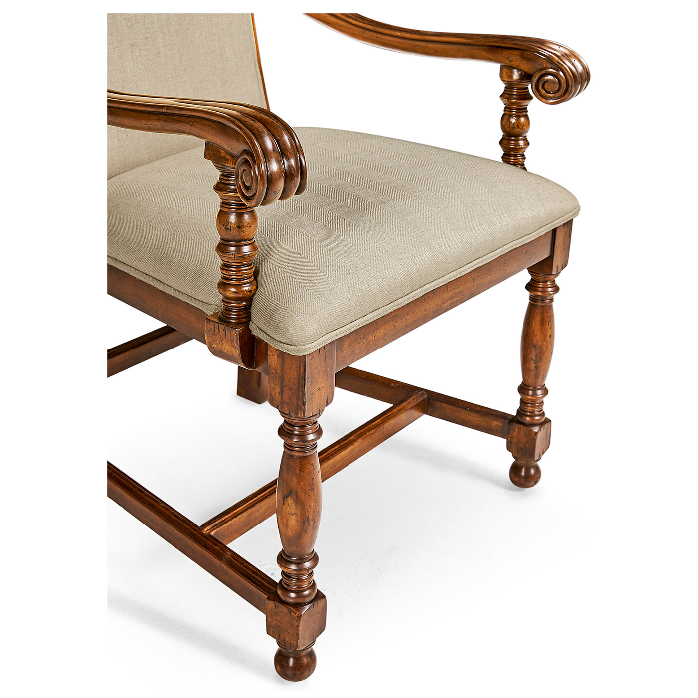 Country Walnut Dining Arm Chair