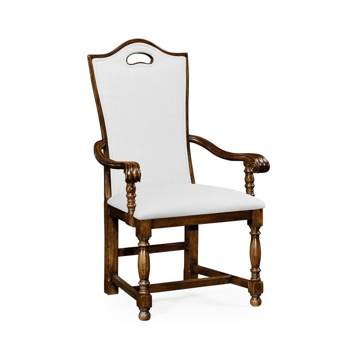 Country Walnut Dining Arm Chair