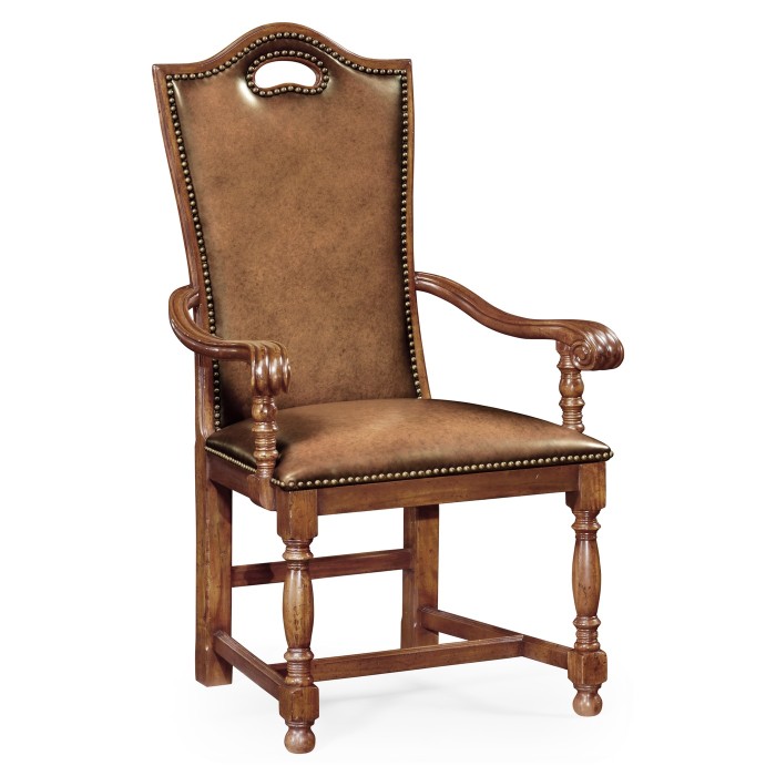 Country Walnut Dining Arm Chair