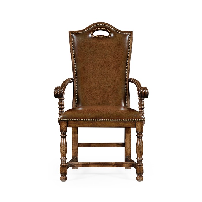 Country Walnut Dining Arm Chair