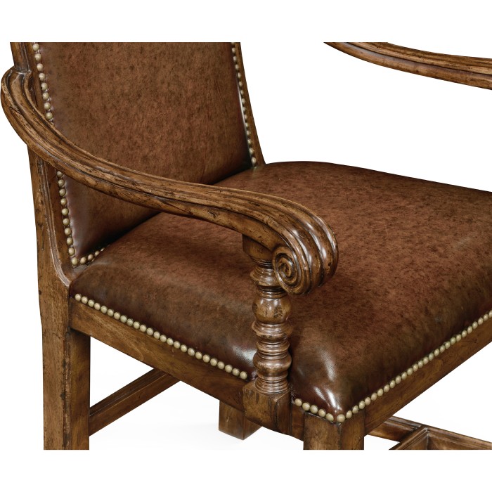 Country Walnut Dining Arm Chair