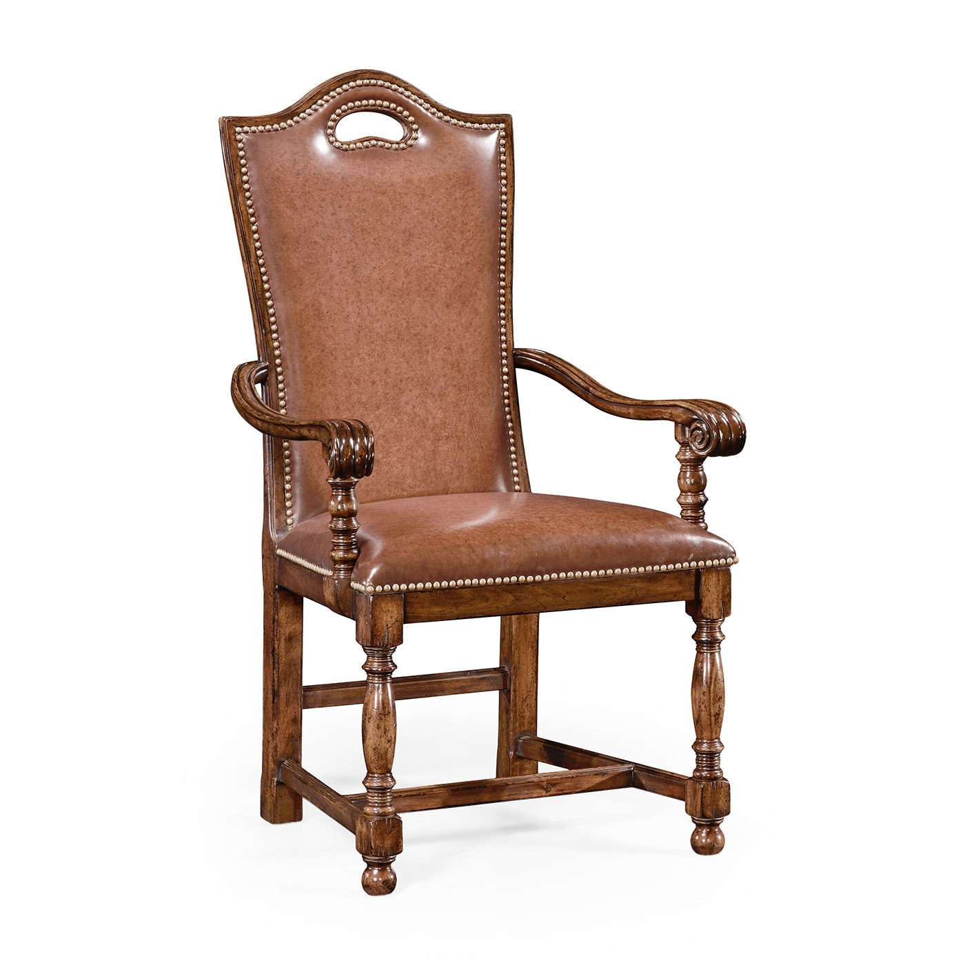 Country Walnut Dining Arm Chair