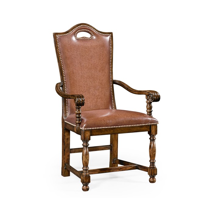 Country Walnut Dining Arm Chair