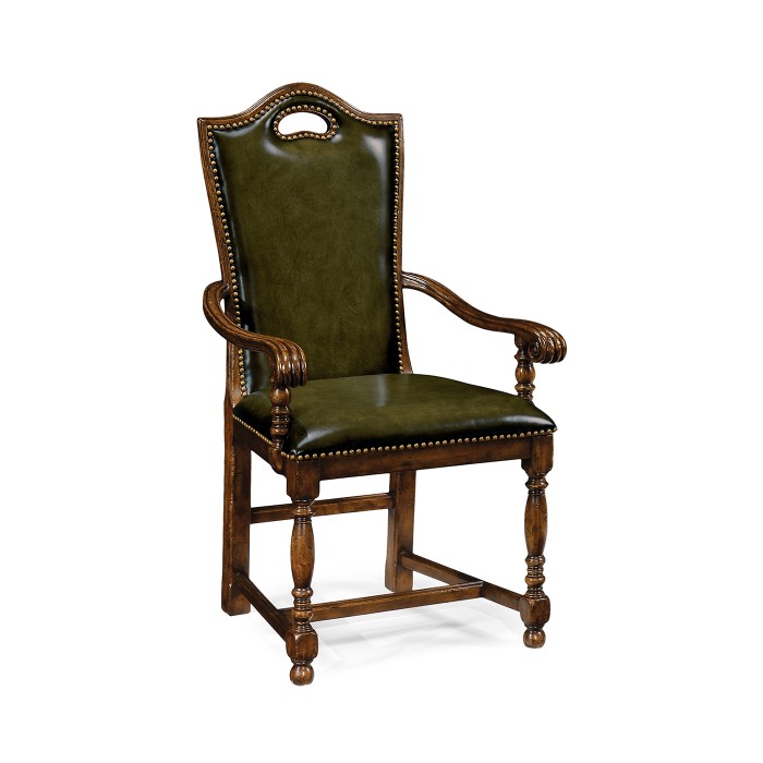 Country Walnut Dining Arm Chair