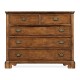 Walnut planked chest of five drawers