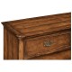 Walnut planked chest of five drawers