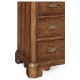 Walnut planked chest of five drawers