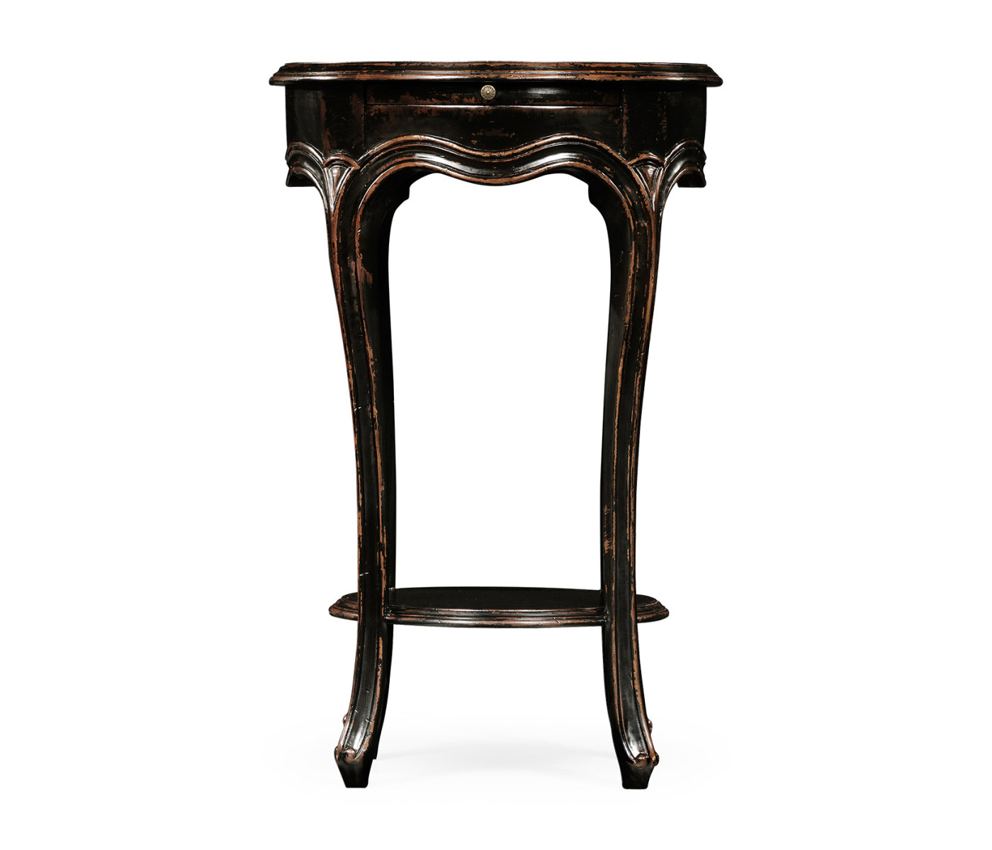 French small round lamp table (black)