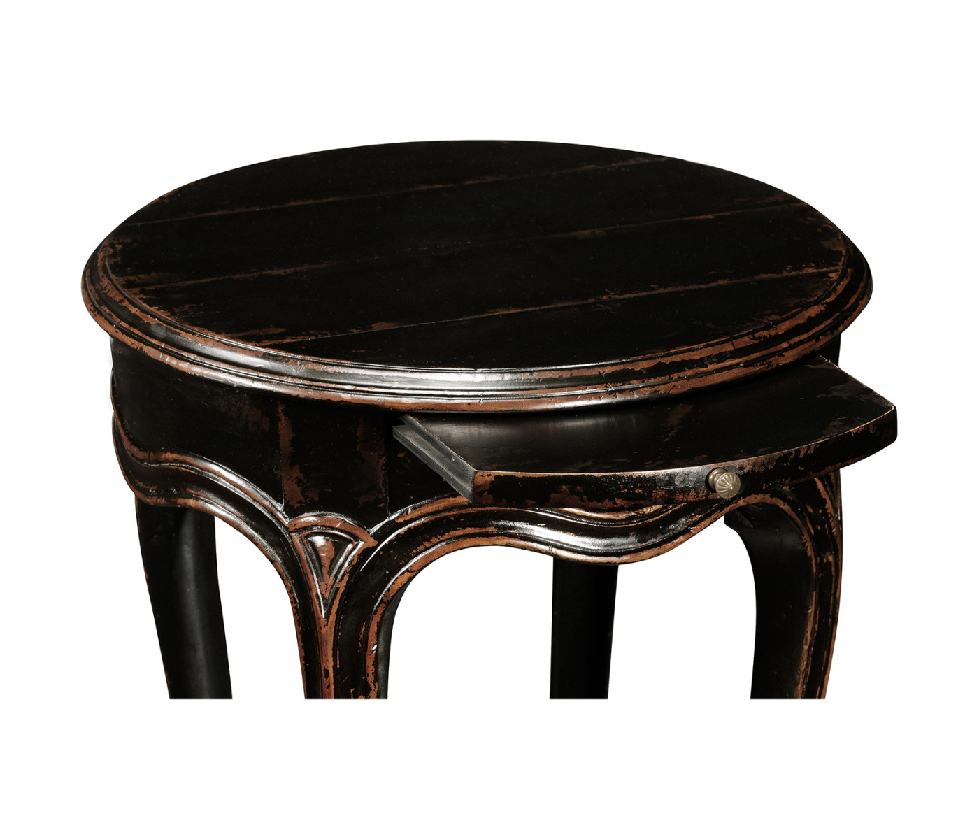 French small round lamp table (black)
