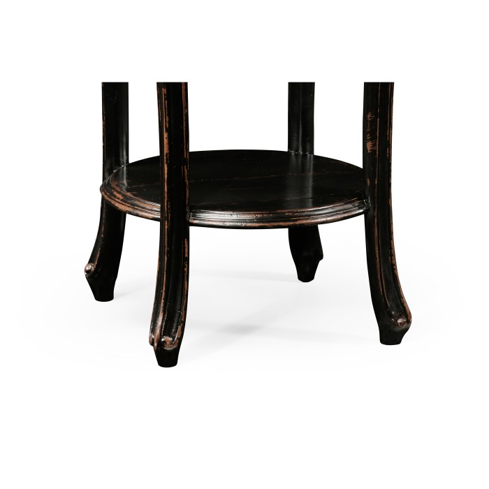 French small round lamp table (black)