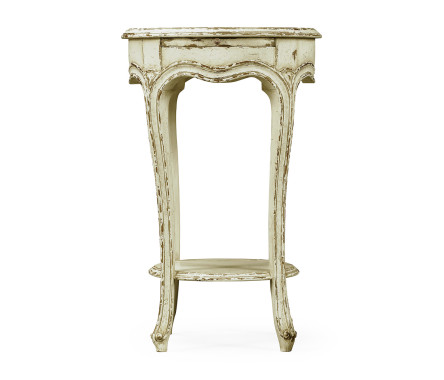 French small round lamp table (white)