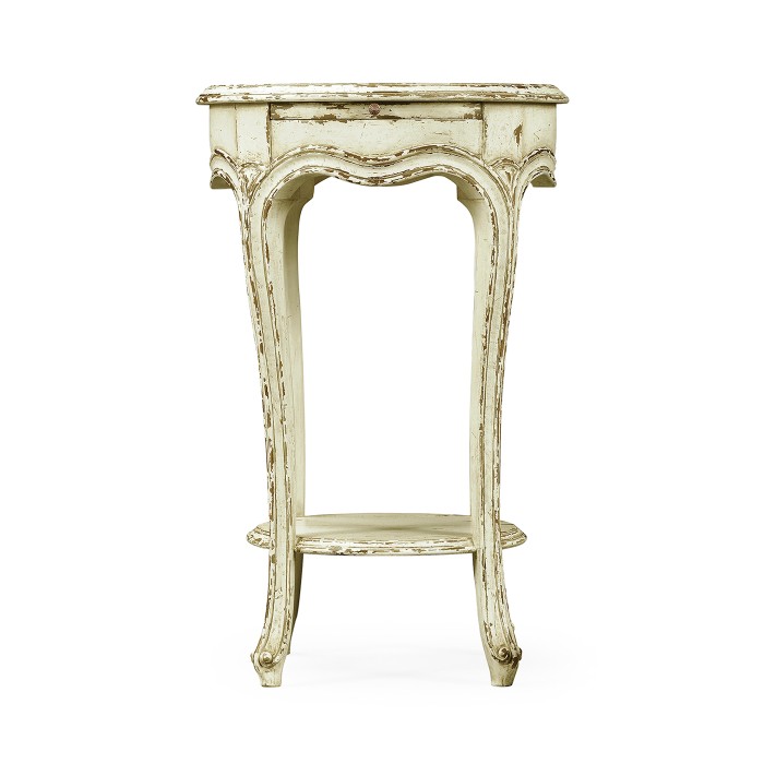 French small round lamp table (white)