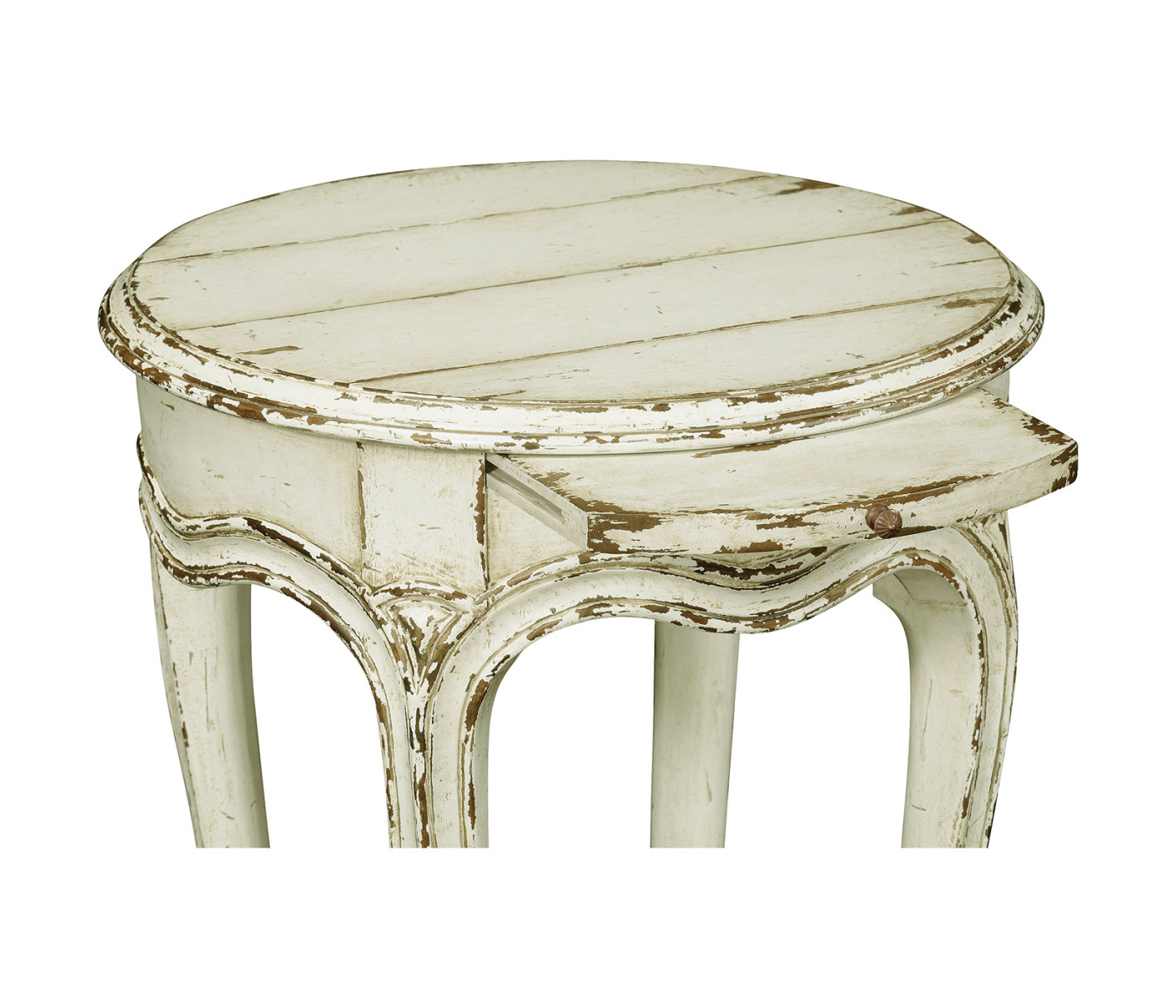 French small round lamp table (white)
