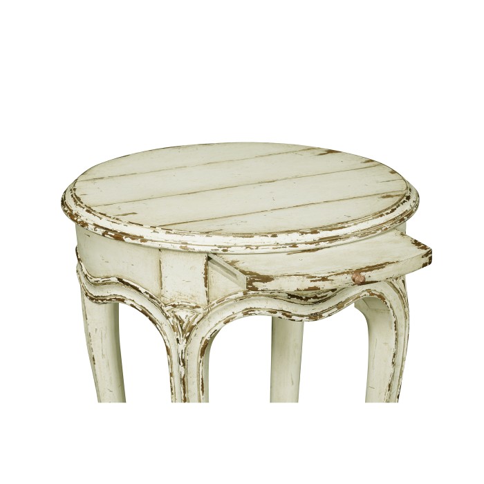French small round lamp table (white)