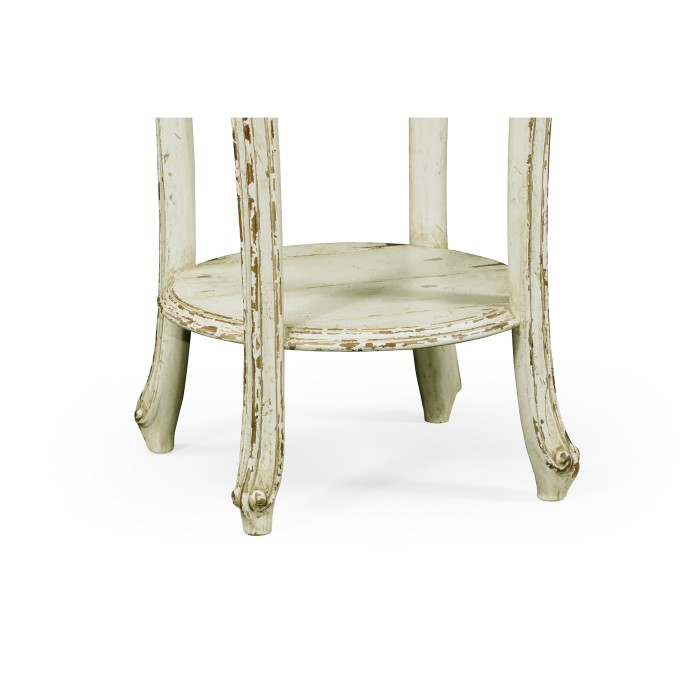 French small round lamp table (white)