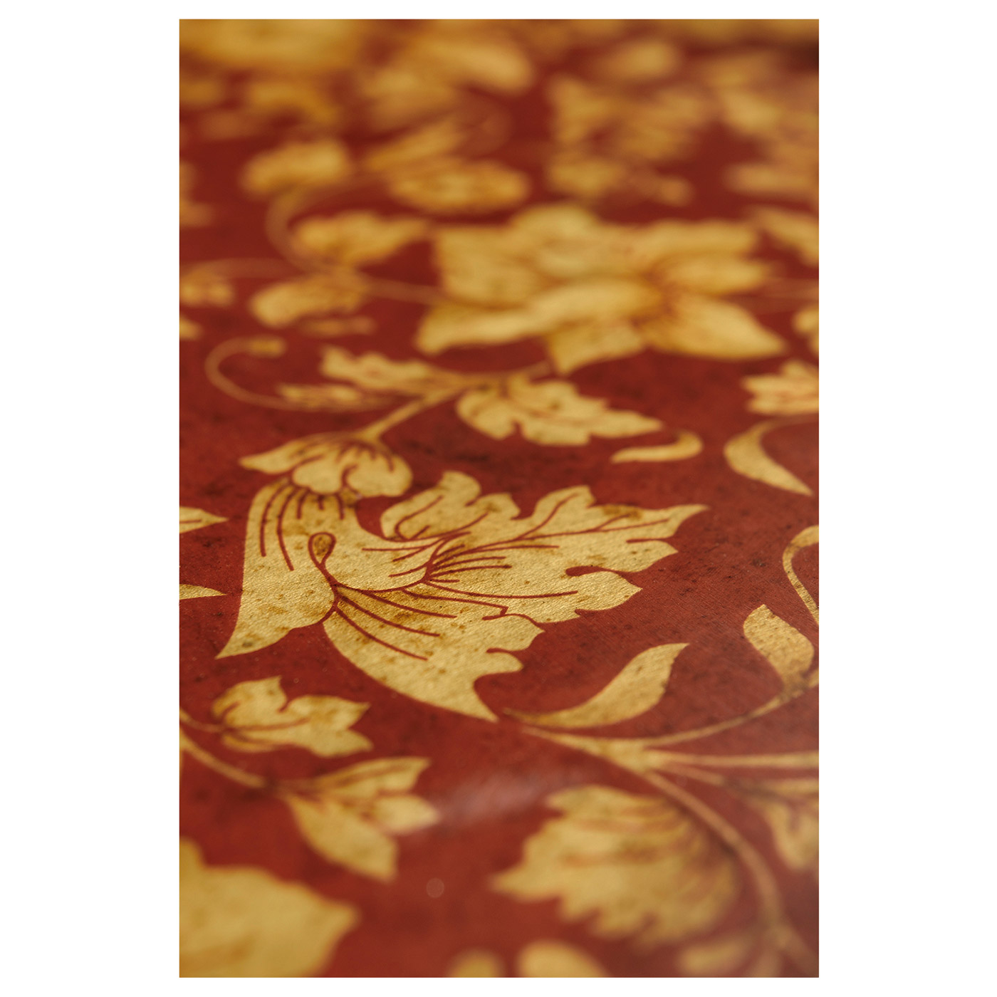 Scalloped Red Chinoiserie Tray