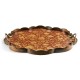 Scalloped Red Chinoiserie Tray