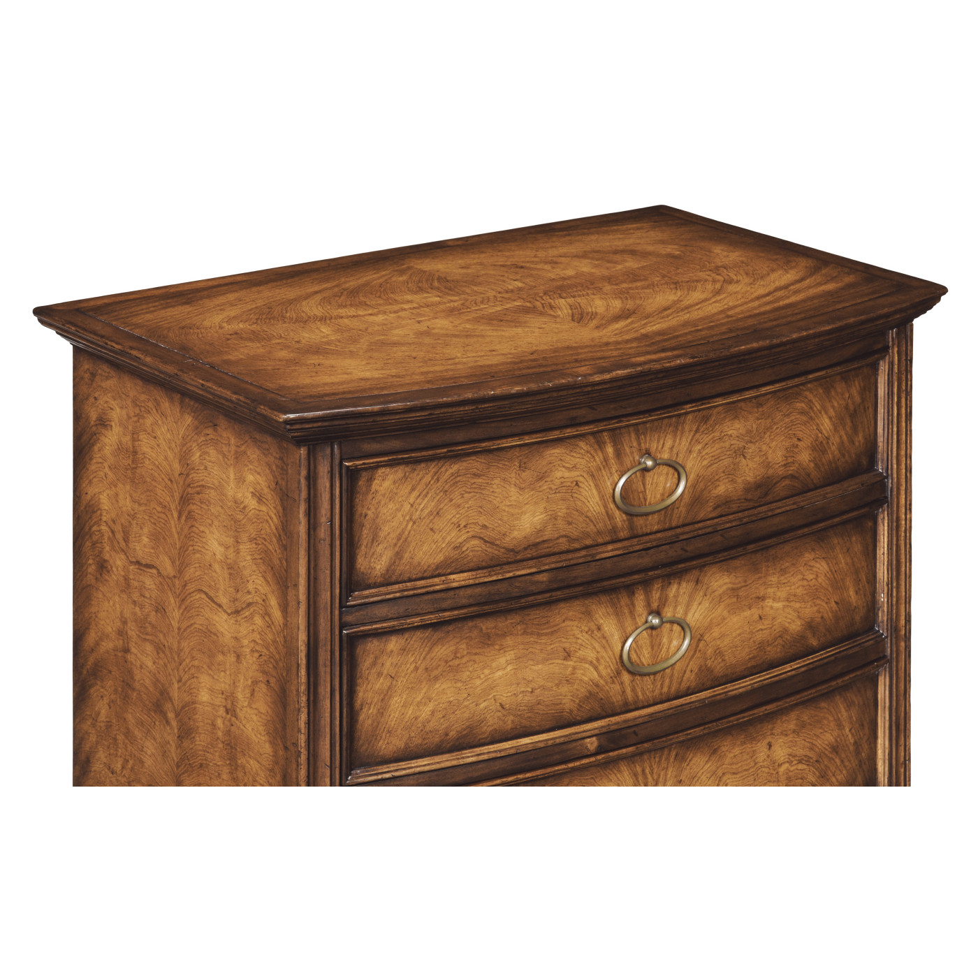 Crotch Walnut Bedside Chest of Drawers