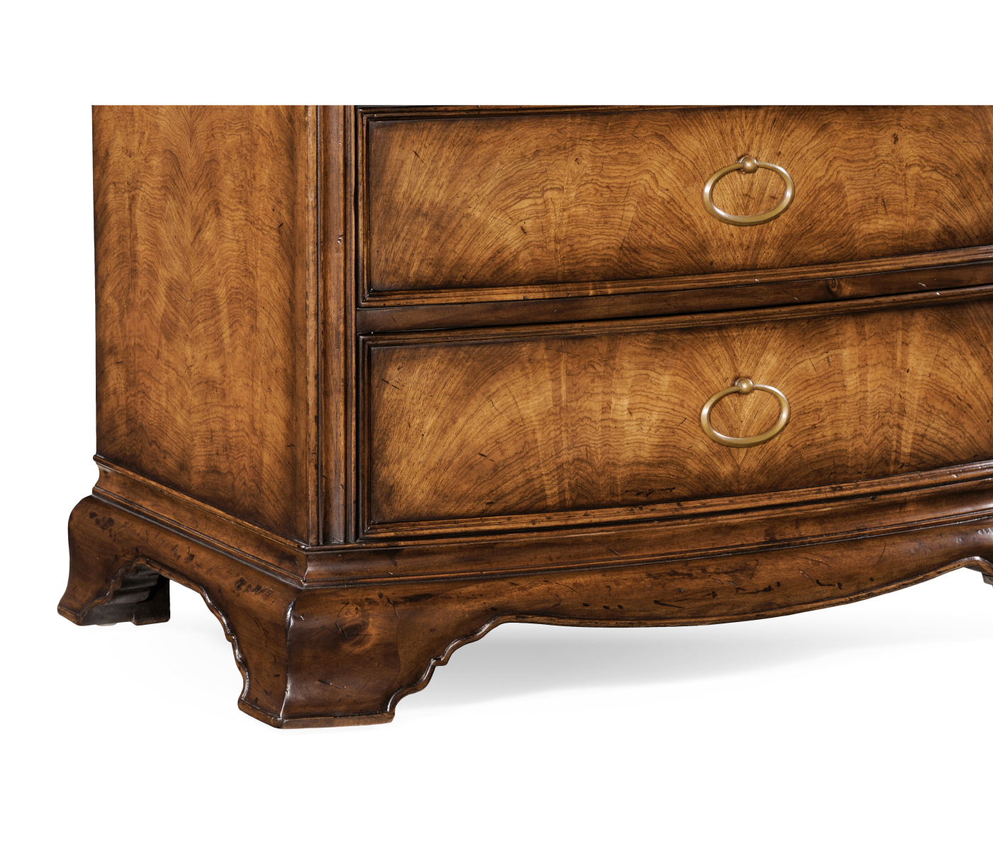 Crotch Walnut Bedside Chest of Drawers