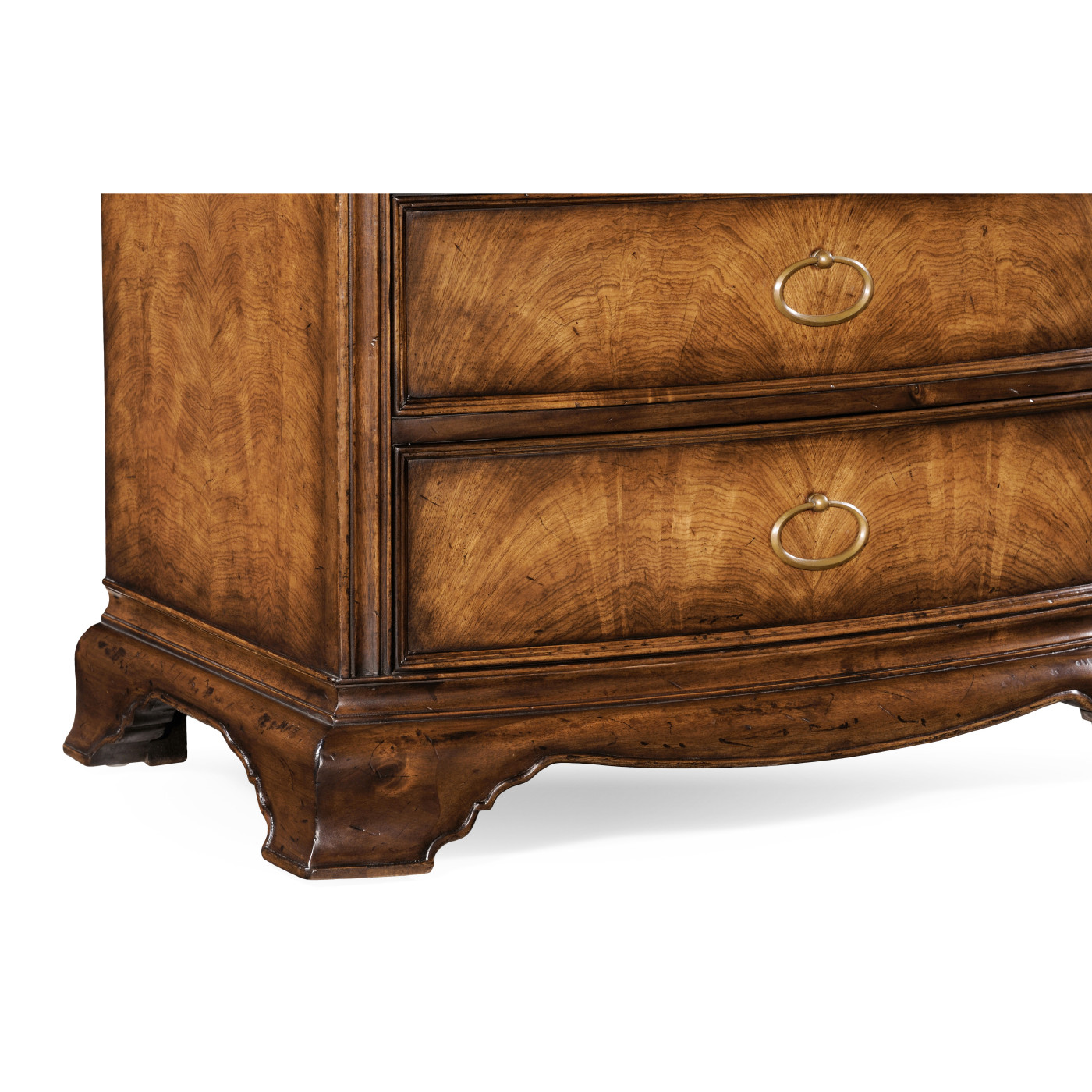 Crotch Walnut Bedside Chest of Drawers