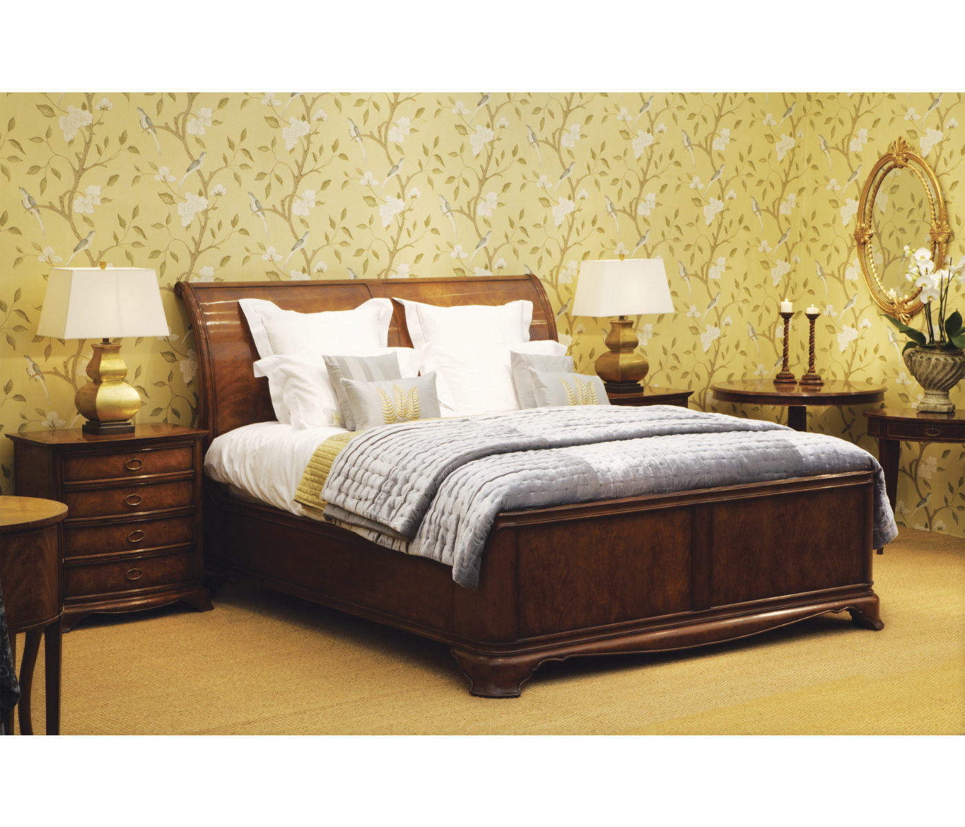 Crotch Walnut Bedside Chest of Drawers