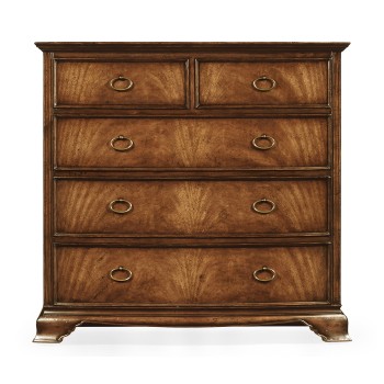 Crotch walnut bedside chest of drawers