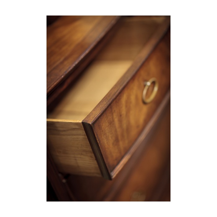 Crotch walnut bedside chest of drawers