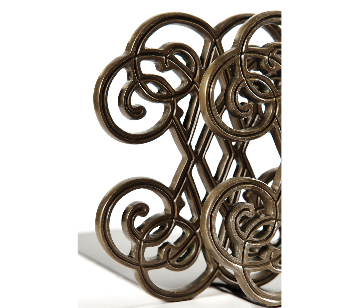 Pair of Patinated Brass Bookends