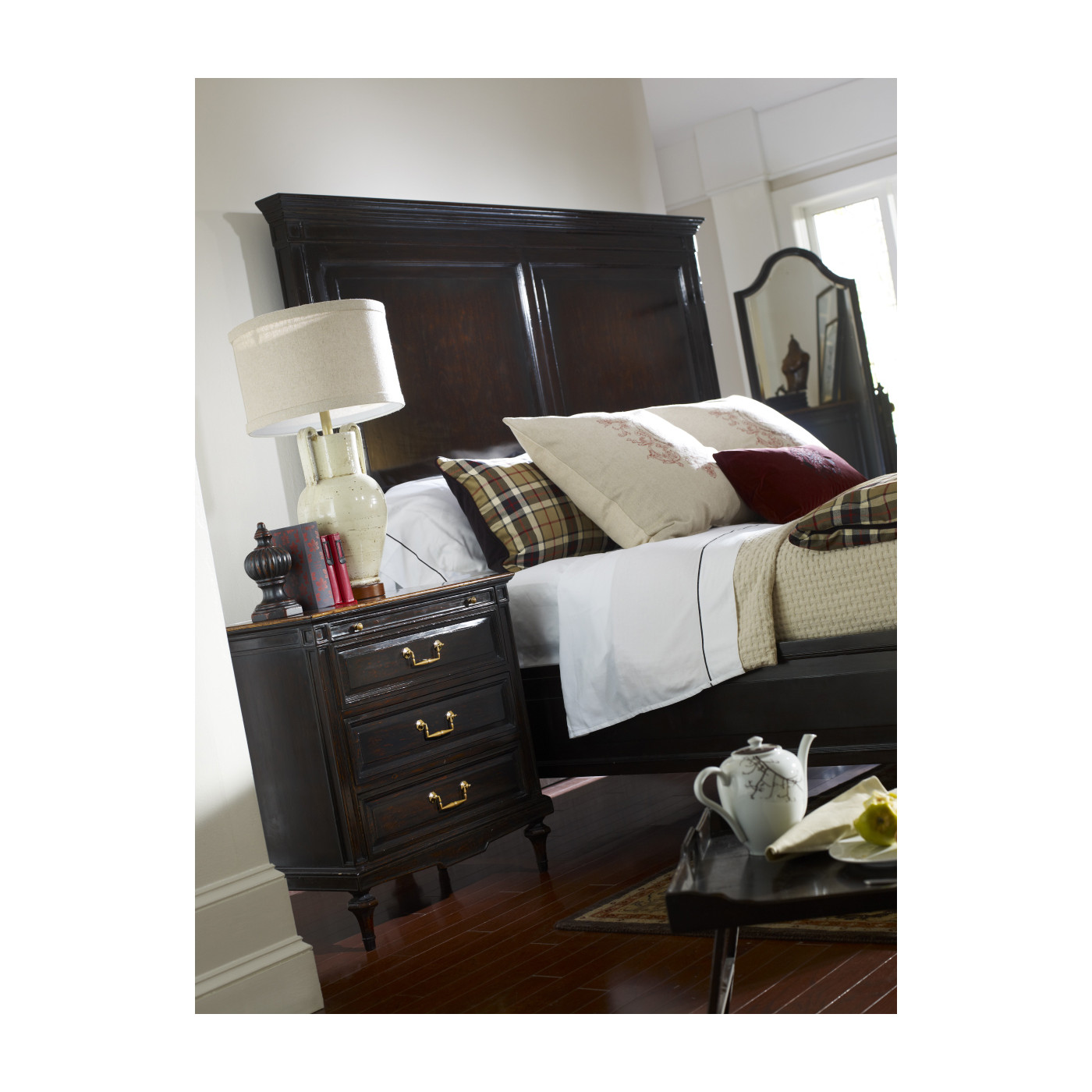 Pair of Black Rub-Through Finial Ornaments