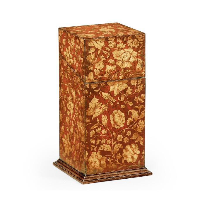 Single Glass Decanter & Red Chinoiserie Case