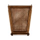French Style Caned Walnut Waste Basket