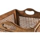 French Style Caned Walnut Waste Basket