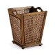 French Style Caned Walnut Waste Basket