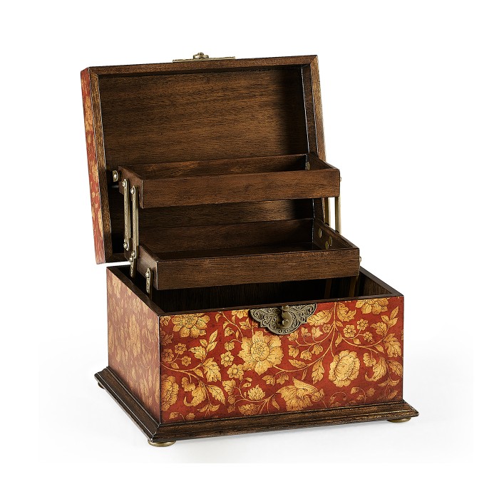 Red Chinoiserie Jewellery Box