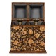 Pair of Glass Decanters & Black Chinoiserie Case