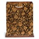 Square Black Chinoiserie Waste Basket