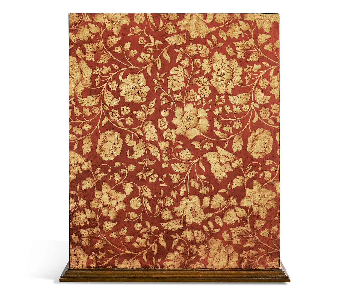 Square Red Chinoiserie Waste Basket