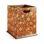 Square Red Chinoiserie Waste Basket