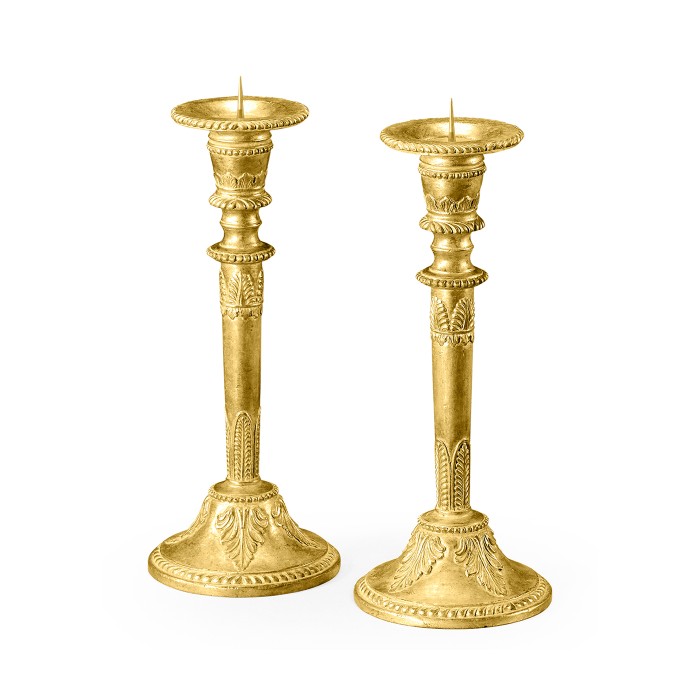 Pair of Neo-Classical Gilded Candlesticks