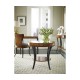 White Smoke Eggshell Round Side Table with Drawer